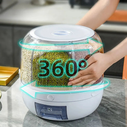 Rotating Rice Beans Grain Storage Container