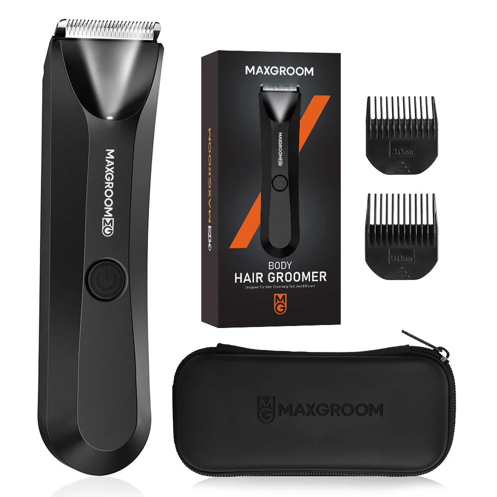 Body Hair Trimmer for Men Replaceable Ceramic Blade Black