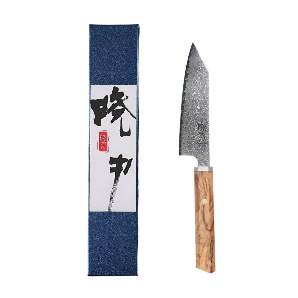 5-Inch Handmade 67-Layer Damascus Steel Chef Knife AUS-10 Core Brown