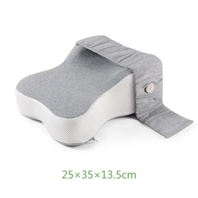 Orthopedic Memory Foam Leg Pillow with Adjustable Strap Grey