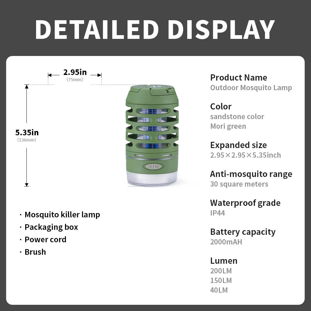 Rechargeable Camping Electric Shock Lamp Green