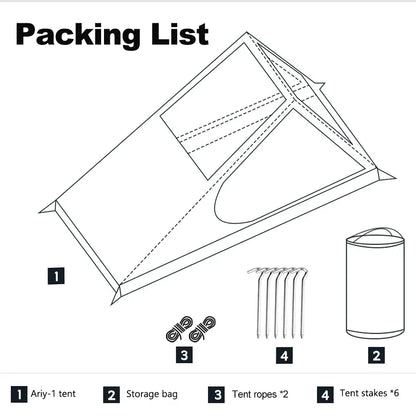 Airy 1 Mesh Tent Backpacking Shelter with Dual Doors Green