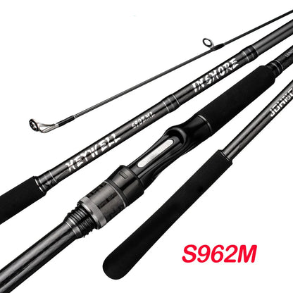 Inshore Spinning Fishing Rod Long Casting Carbon Rod Black