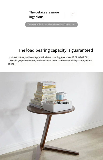 House Faction Solid Wood Edge Sofa Side Table - Walnut Finish