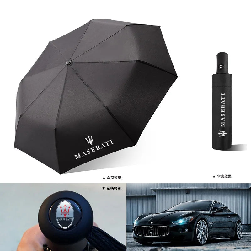 Portable Folding Car Umbrella–Automatic Sunshade Black