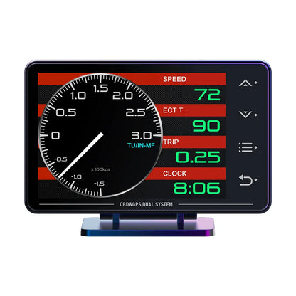 XS HUDGauge–Multi-Function OBD+GPS Car Instrument Black