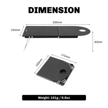 Petrel Ultralight Folding Camping Table 2PCS Portable Aluminum Desk Black