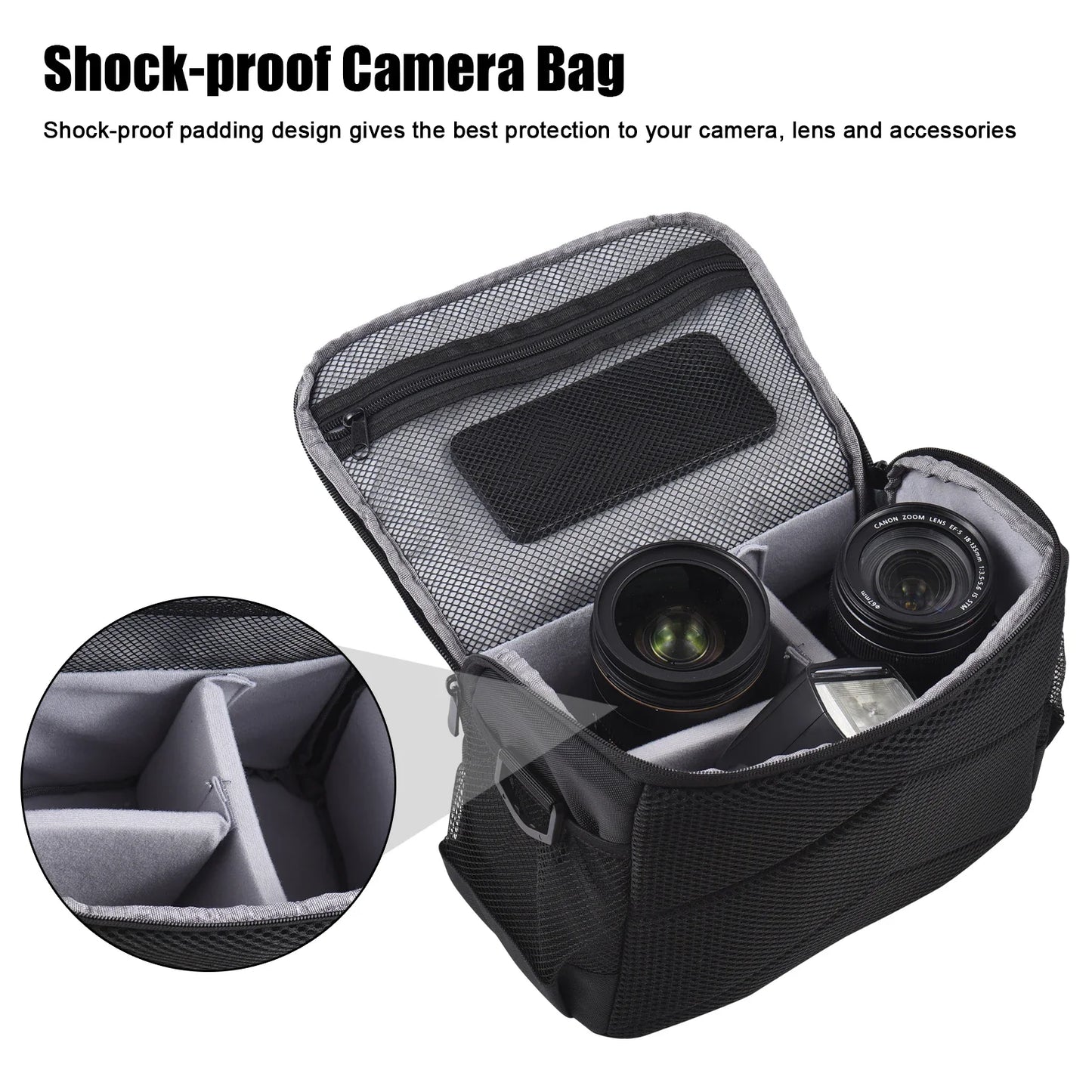 Camera Shoulder Bag Travel Case Black
