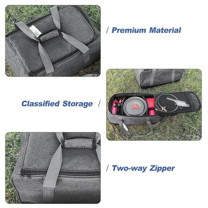 Portable Camping Cookware Storage Bag Grey