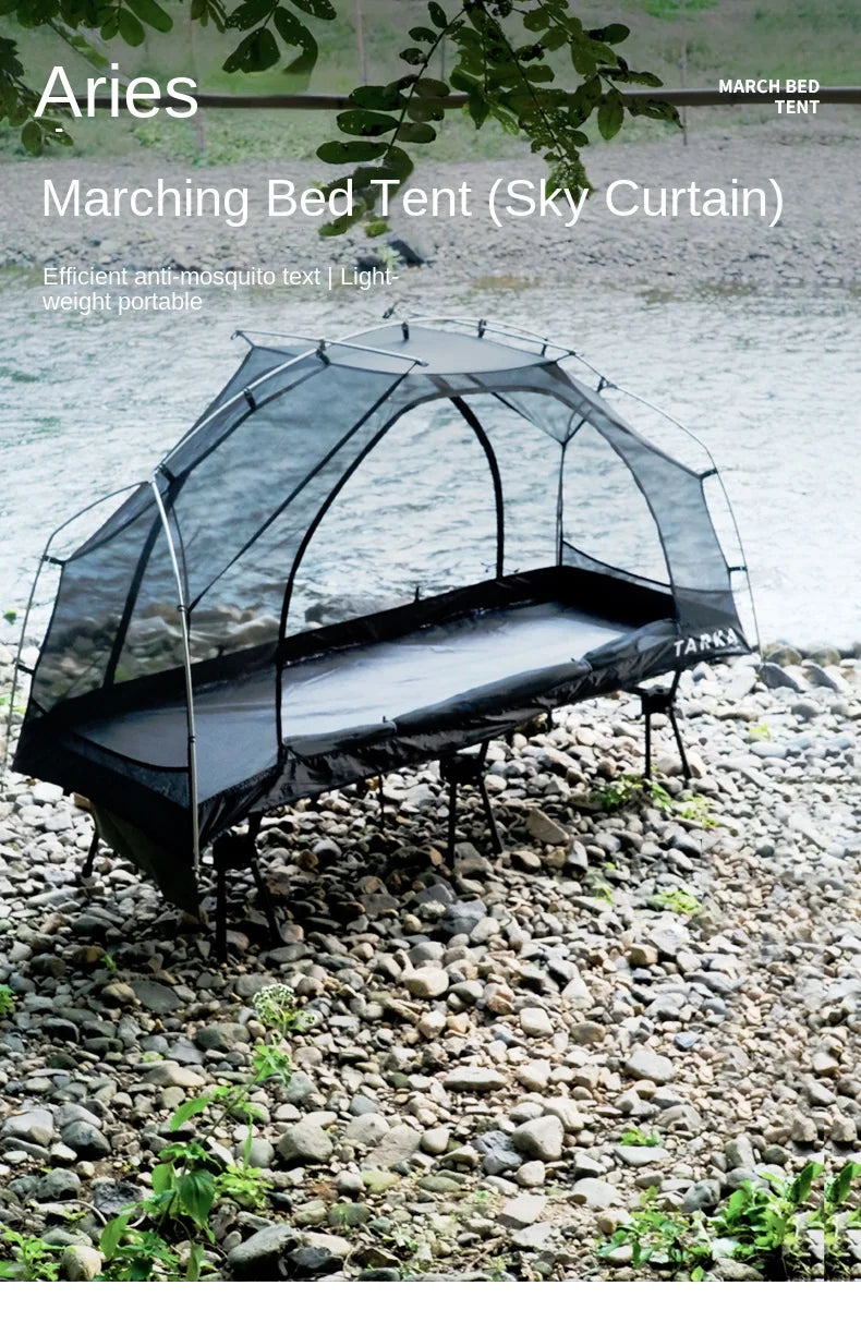 Portable One-Person Inner Tent for Camping Bed Black