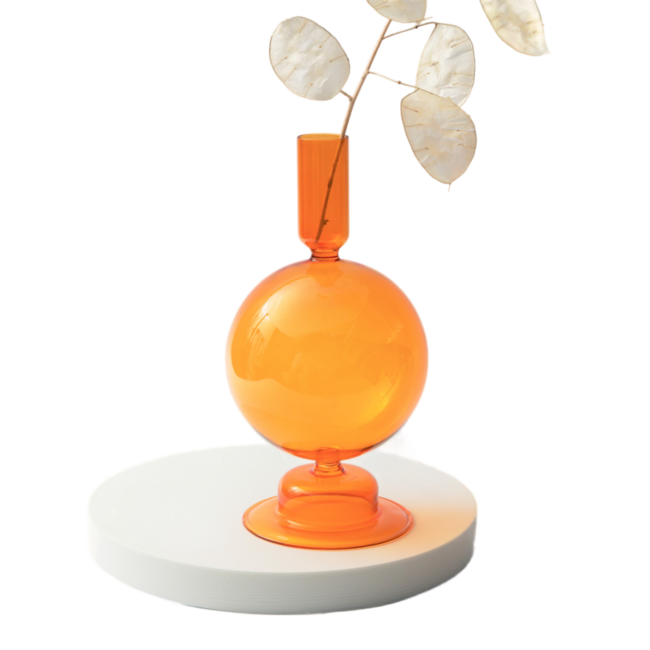 Floriddle Taper Candle Holders Glass Candlesticks for Home Wedding Room Decoration Party Glass Vase Table Bookshelf