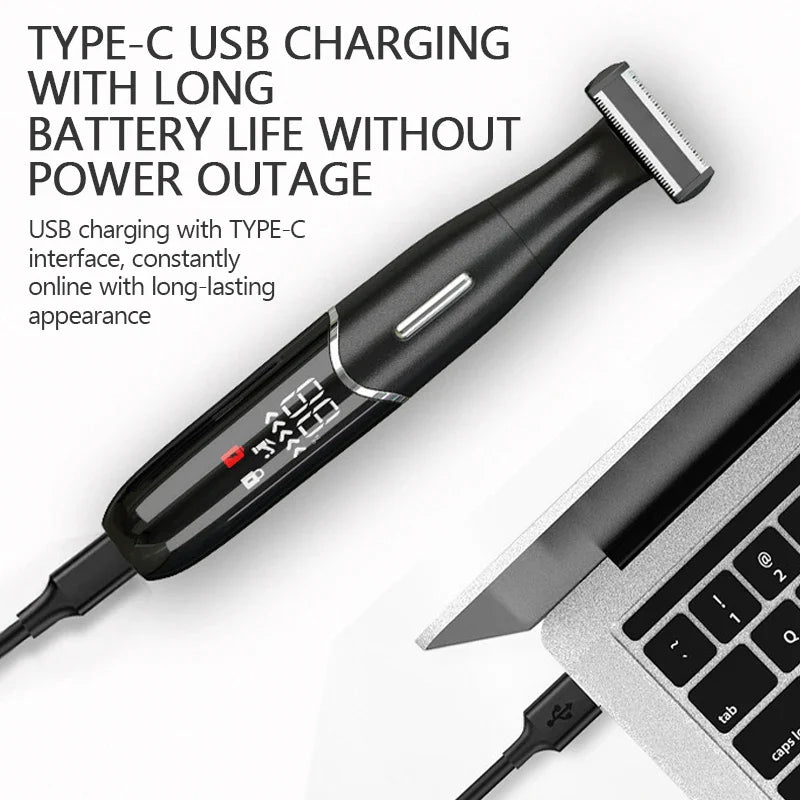 Precision Body And Intimate Area Shaver USB C Rechargeable Wet & Dry Black