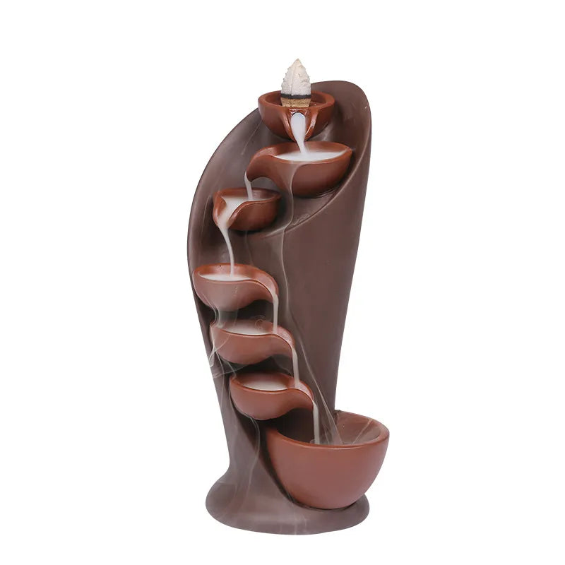 Handmade Torch Design Waterfall Incense Burner - Exquisite Ceramic Censer