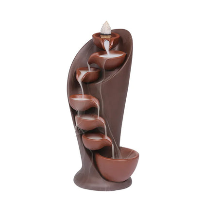 Handmade Torch Design Waterfall Incense Burner - Exquisite Ceramic Censer