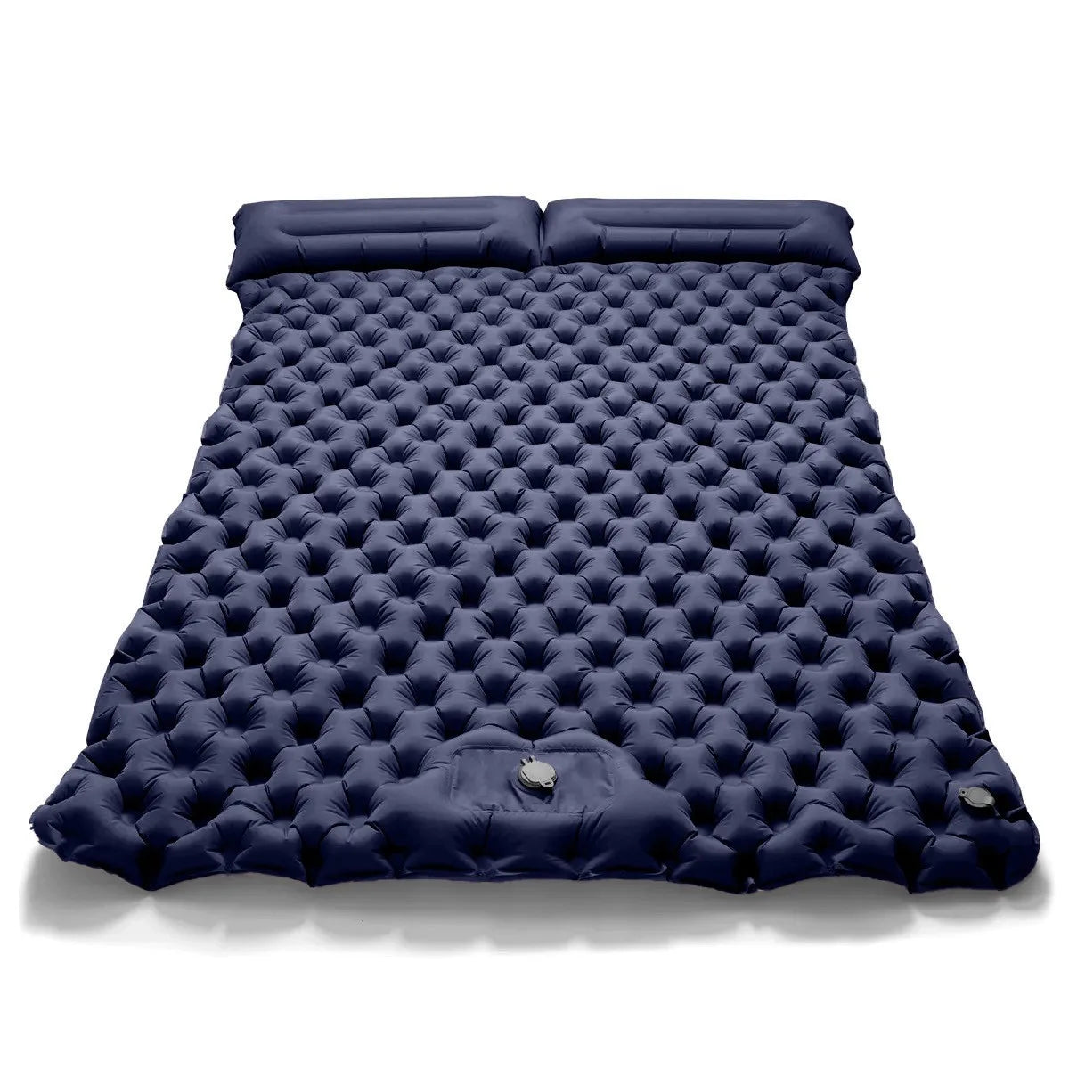 Double Sleeping Pad Inflatable Camping Navy Blue