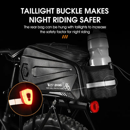 8.6L Hard Shell Waterproof Bicycle Trunk Bag Black