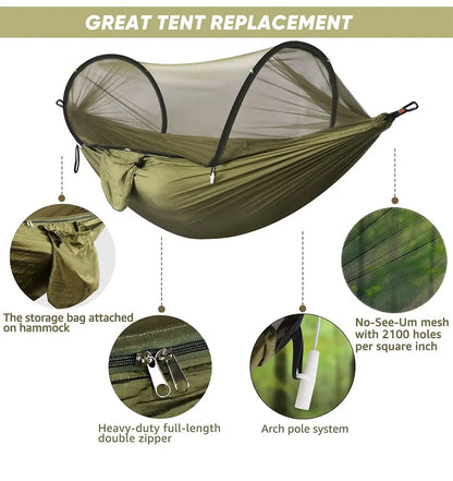 3-in-1 Camping Hammock with Mosquito Mesh