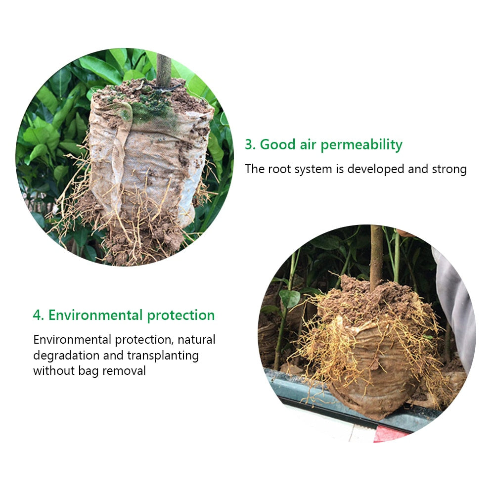 100Pcs Biodegradable Non-woven Seedling Pots