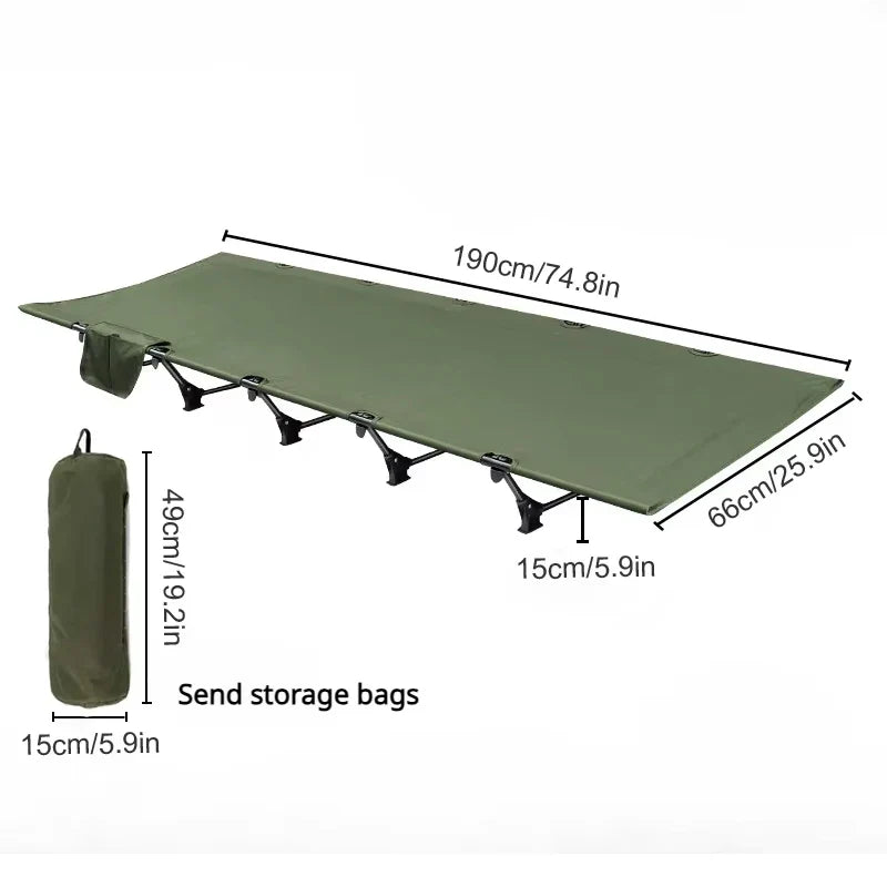 Portable Camping Cot Compact Folding Bed Green