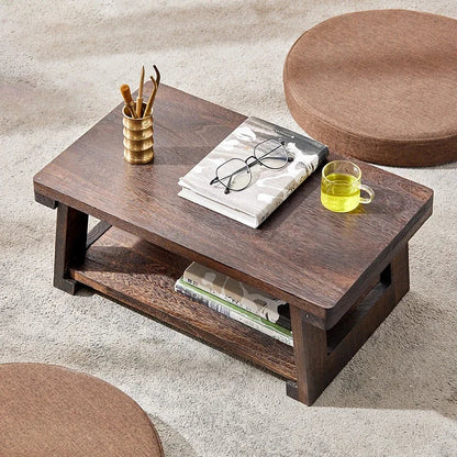 Adjustable Solid Wood Tatami Tea Table - Versatile Folding Japanese Household Furniture