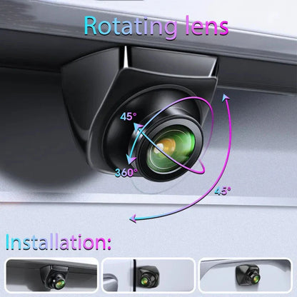 720P Rear View Camera Fisheye Lens IP68 Waterproof Full HD Black