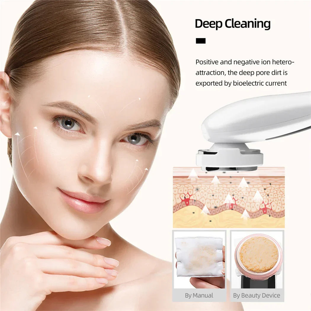 Ultrasonic Skin Scrubber, EMS Massager, LED Light Therapy Beauty - Illuminate, Lift, and Rejuvenate Your Skin