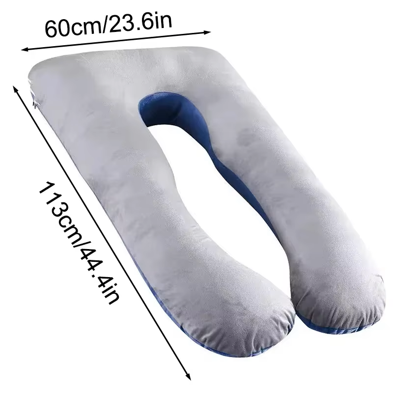 U-Shaped Pregnancy Pillow Pure Cotton Cushion Grey