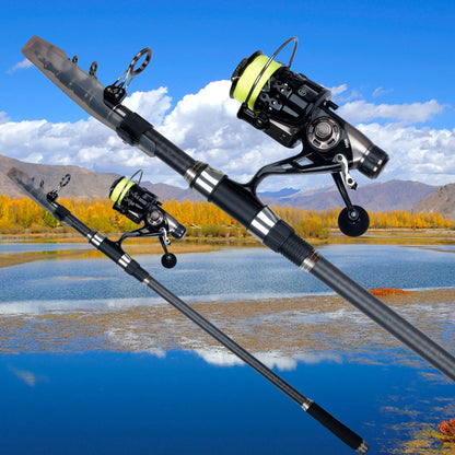 5.3m Telescopic Surf Spinning Rod 30T Carbon Fiber Black