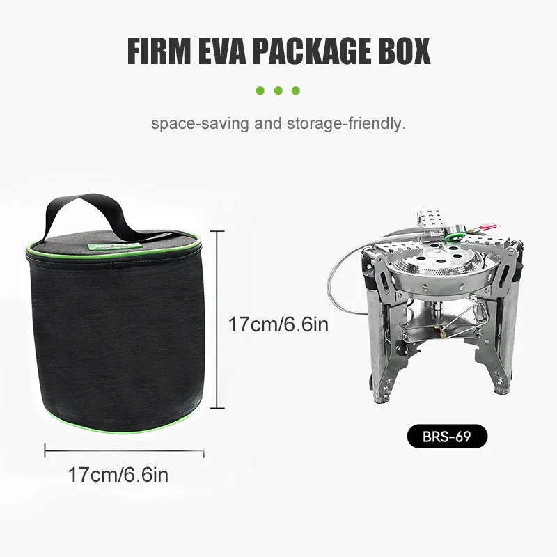 Adjustable Height Outdoor Gas Stove Foldable Windproof Burner Silver