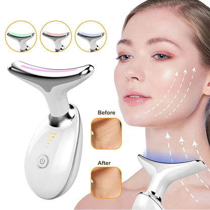 EMS Neck Face Lifting Massager - LED Photon Therapy, Wrinkle Remover ES-1081