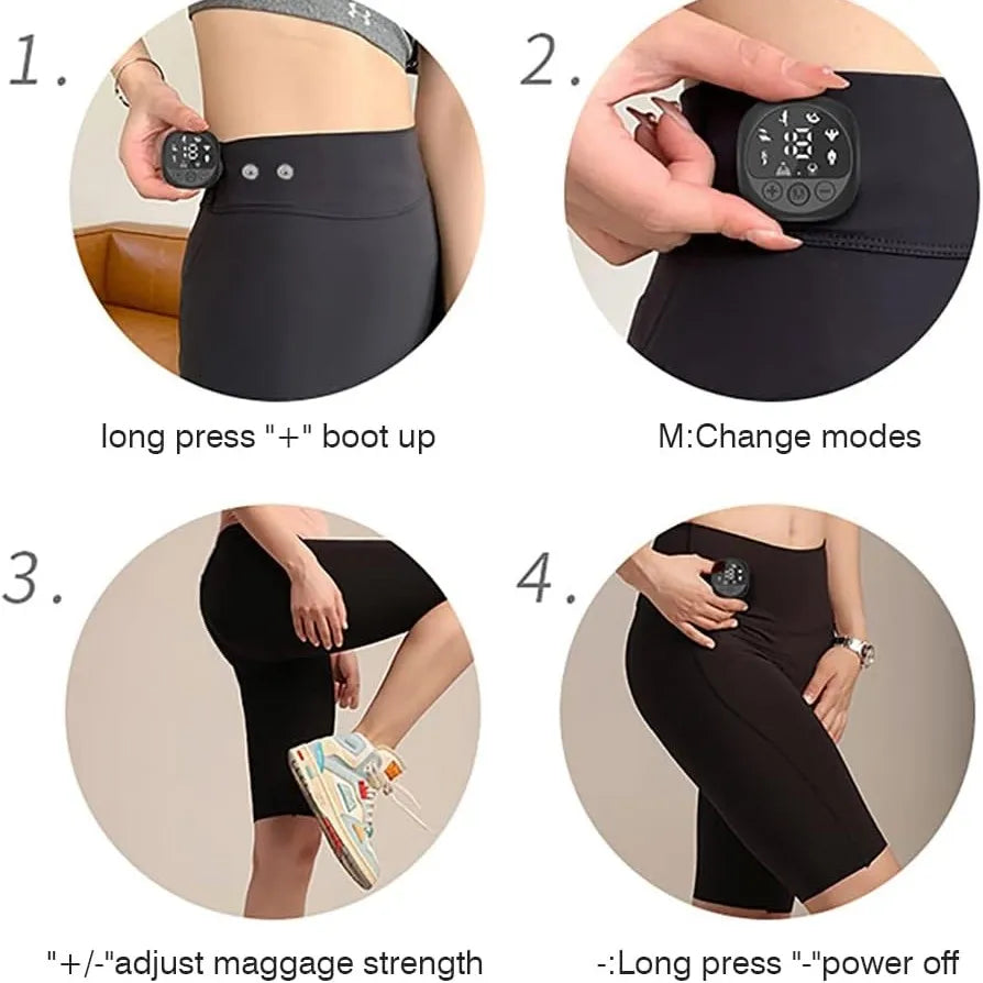 EMS Muscle Stimulator High Waist Yoga Shorts – 8 Modes, 19 Intensity Levels XL