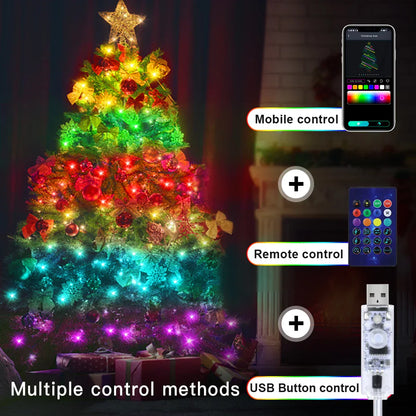 20M Dream Color USB 5V LED String Lights - Bluetooth Music APP RGBIC Addressable Fairy Lights