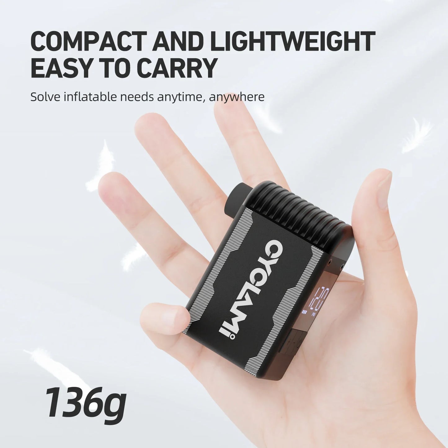 Bike Pump 120 PSI Cordless Air Inflator with Presta Schrader Black