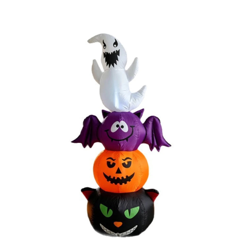 Halloween Inflatable Ghost with Pumpkin Cart - 1.8m