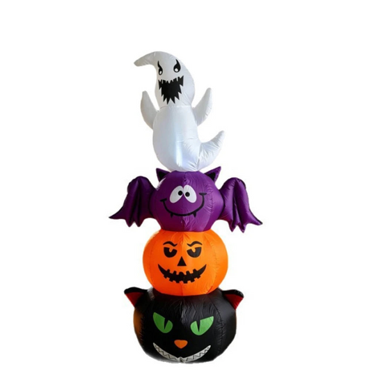 Halloween Inflatable Ghost with Pumpkin Cart - 1.8m