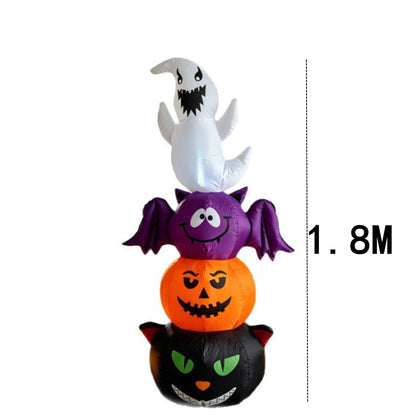 Halloween Inflatable Ghost with Pumpkin Cart - 1.8m