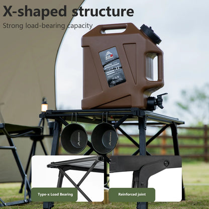 Multifunctional IGT Camping Table Adjustable Aluminum Alloy Black
