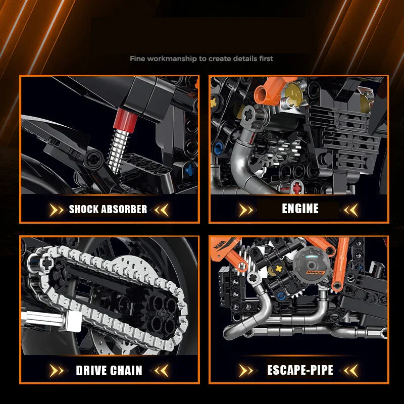 Racing Moto Building Blocks Set