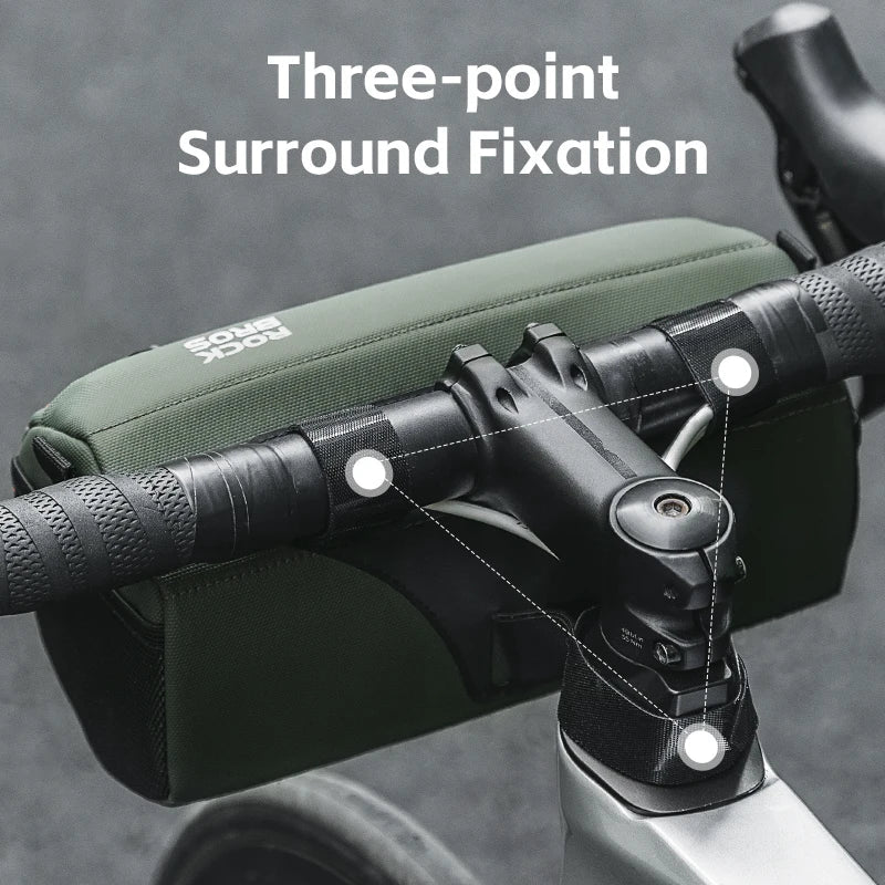 Waterproof Bicycle Tube Bag 2.2L Handlebar Storage Army Green