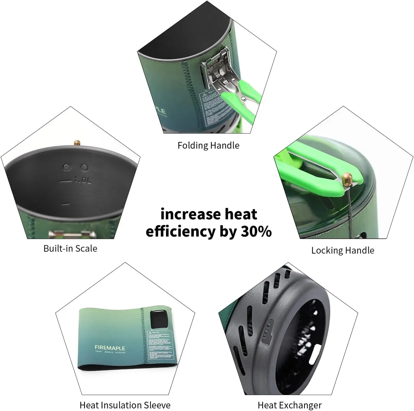 2200W Outdoor Gas Cooking System Green