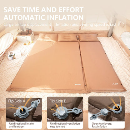 Self-Inflating Camping Sleeping Pad Air Mat Khaki