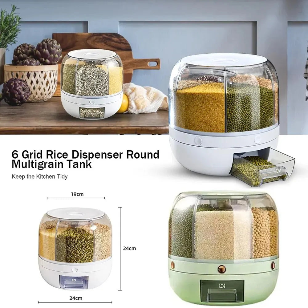 Rotating Rice Beans Grain Storage Container