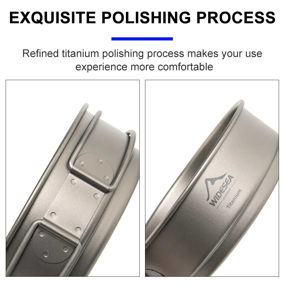 1100ml Ultralight Titanium Camping Pot with Folding Handles Grey