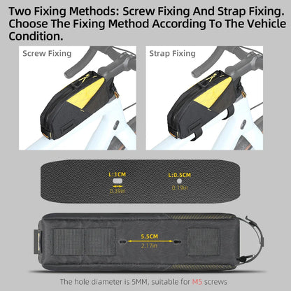 1.2L Top Tube Bike Bag Leg-Free Design Yellow