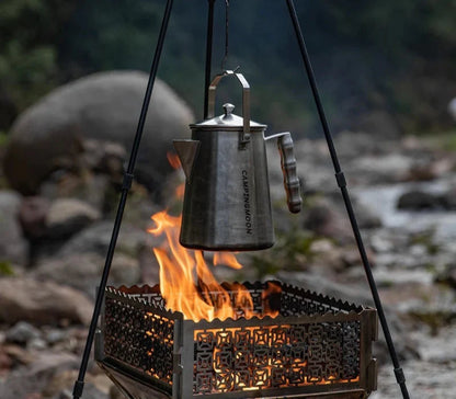 Camping Tea Kettle 1.86L with Titanium Plating Silver