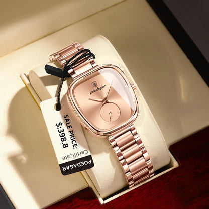 Women's Stainless Steel Waterproof Quartz Watch (Rose Gold)