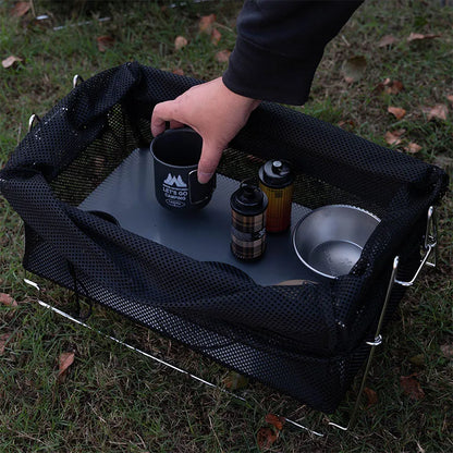 Outdoor Tactical Camping Storage Basket Black