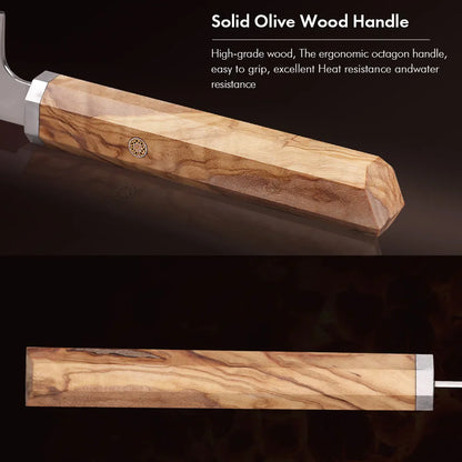 5-Inch Handmade 67-Layer Damascus Steel Chef Knife AUS-10 Core Brown