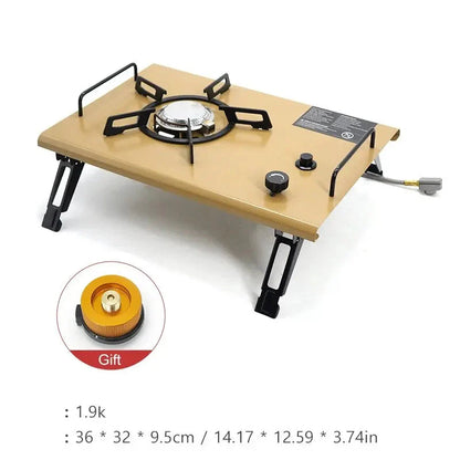 Camping Gas Stove Folding Burner with IGT Table Khaki