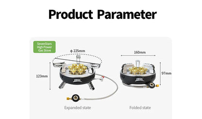 7-Core Camping Gas Stove Multi-Fuel Burner Black